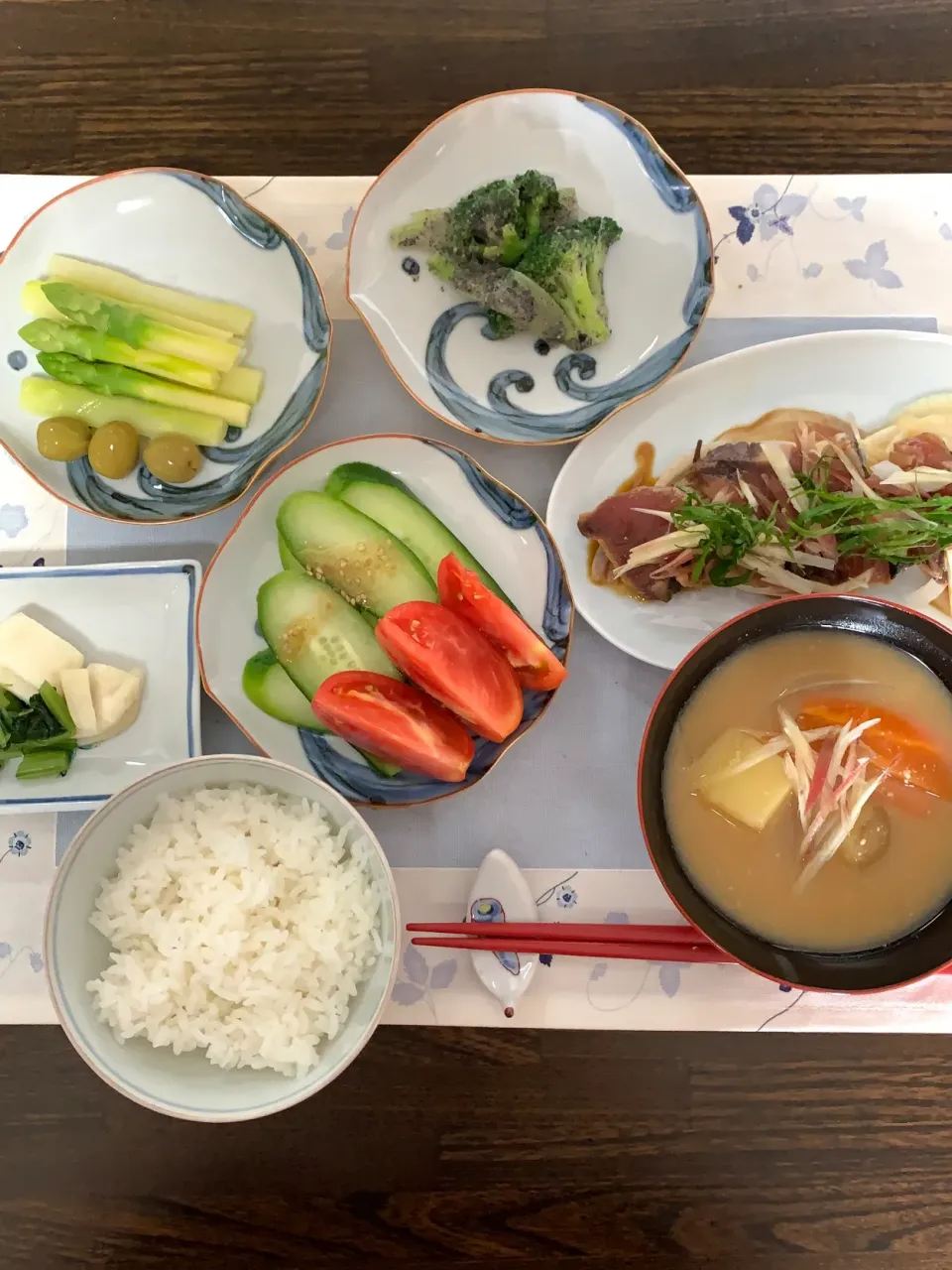 カツオのキミ醤油漬けで、ヘルシーでメルシーなお家定食❣️|tamemitiさん