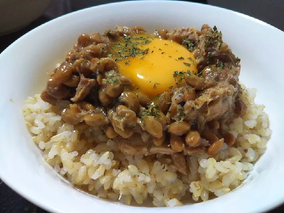 サバの味噌煮缶納豆ごはん|水沢 涼 MIRAGEさん