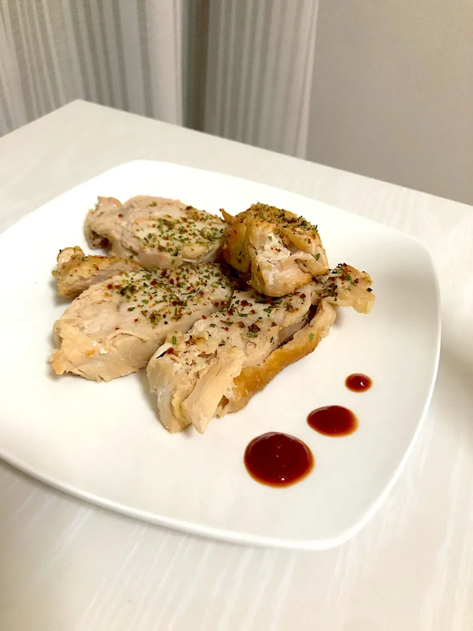 Snapdishの料理写真:むね肉のステーキ|sakulumiさん