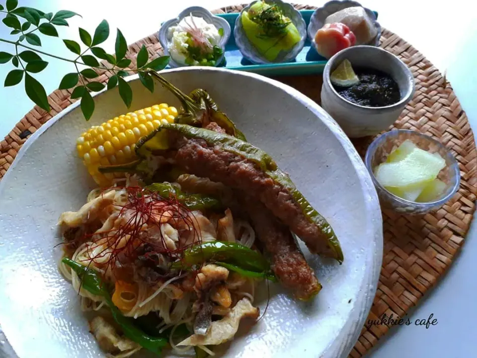 Snapdishの料理写真:イサキのコンフィで素麺ペペロン🌶|ぐぅぐママ（Yukkie）さん