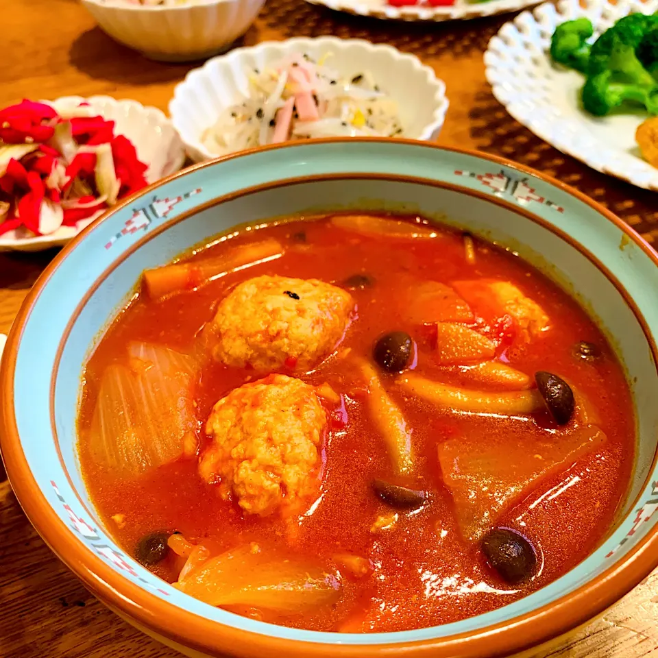 鶏団子のトマトスープ煮|いちごさん