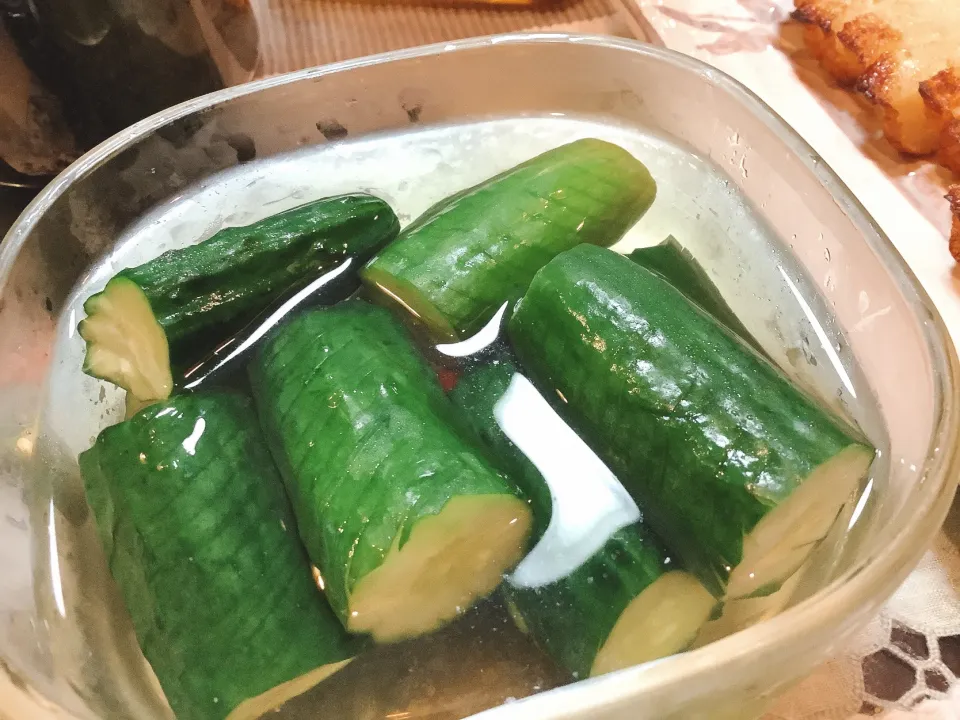 Snapdishの料理写真:白出汁で作るきゅうり🥒の蛇腹漬け😋|アライさんさん