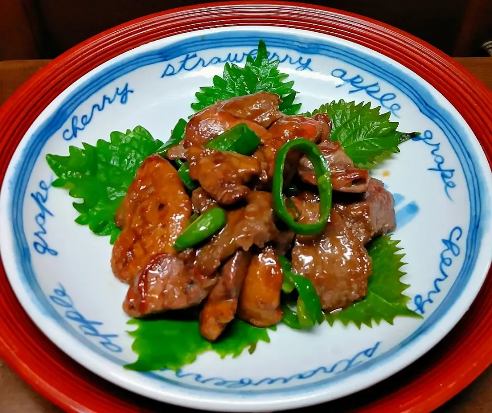 鶏のレバーとハツと牛肉の炒め物|あらいぐまのしっぽさん