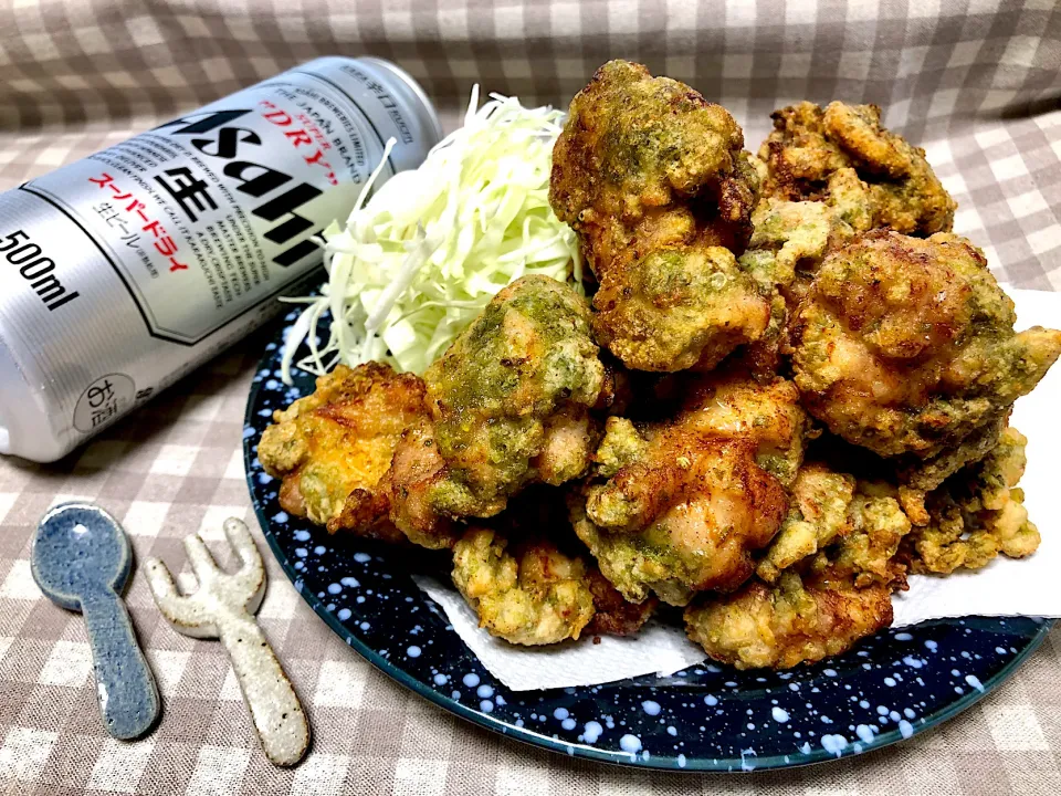 Snapdishの料理写真:『のり塩唐揚げ』〜片栗粉・コンスターチde冷めてもザクザク♬ジューシー♬〜|がぁがさん