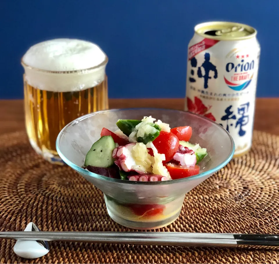 タコ、トマト、きゅうりのサラダ　　　Octopus, tomato and cucumber salad|マユマユさん