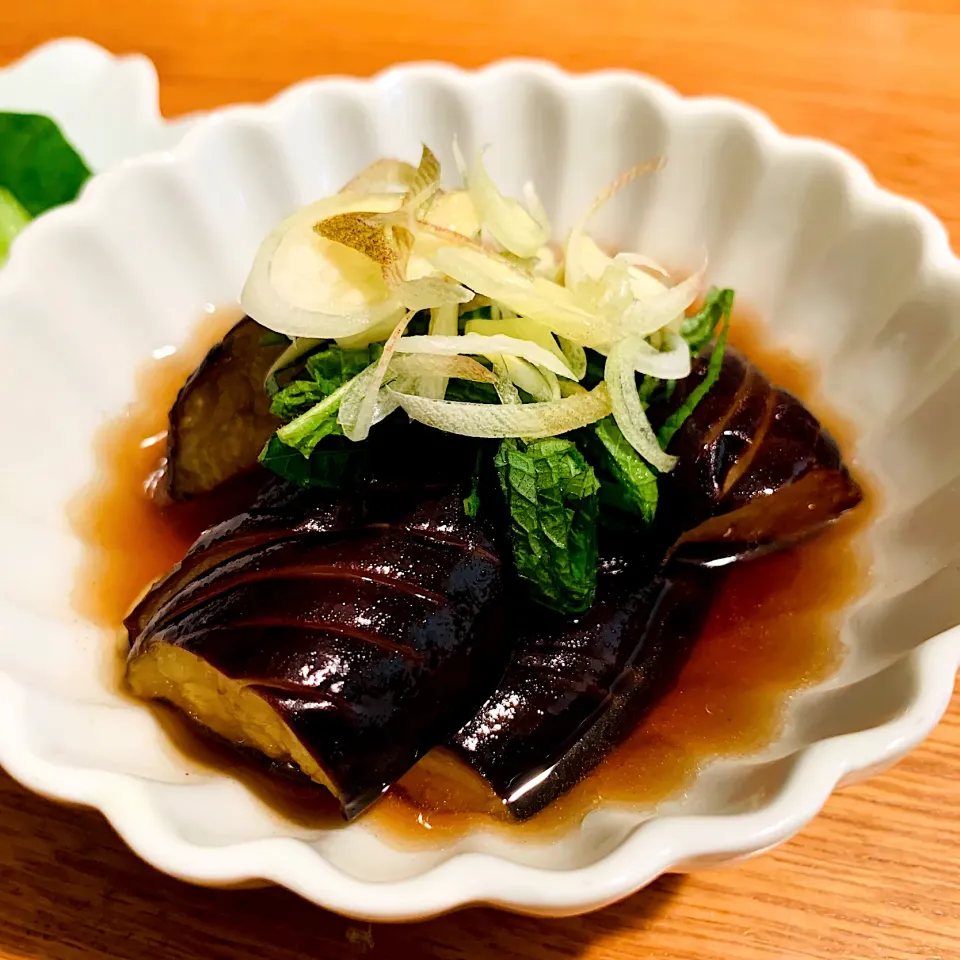 冷製🍆揚げなすの甘酢醤油漬け|いちごさん