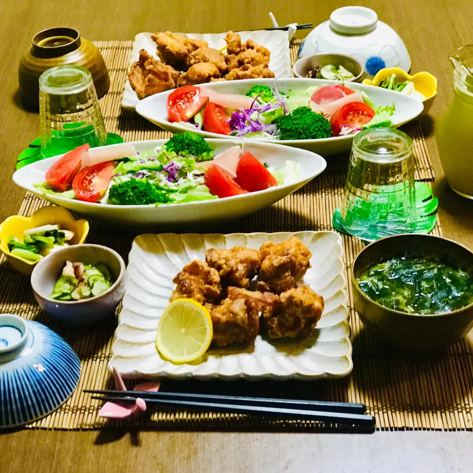 Snapdishの料理写真:唐揚げ定食|nailsbayさん