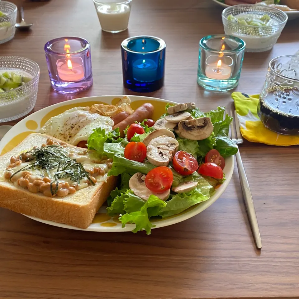 納豆チーズトーストで土曜日の朝ごパン|gintanさん