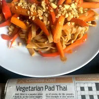 Snapdishの料理写真:Vegan Pad Thai (Morning Star Commie Chef recipe)