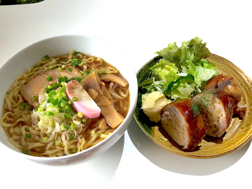 #もも弁#三階秋蔵だけ限定#ラーメンセット肉巻き🍖付き#850円|まろももかさん