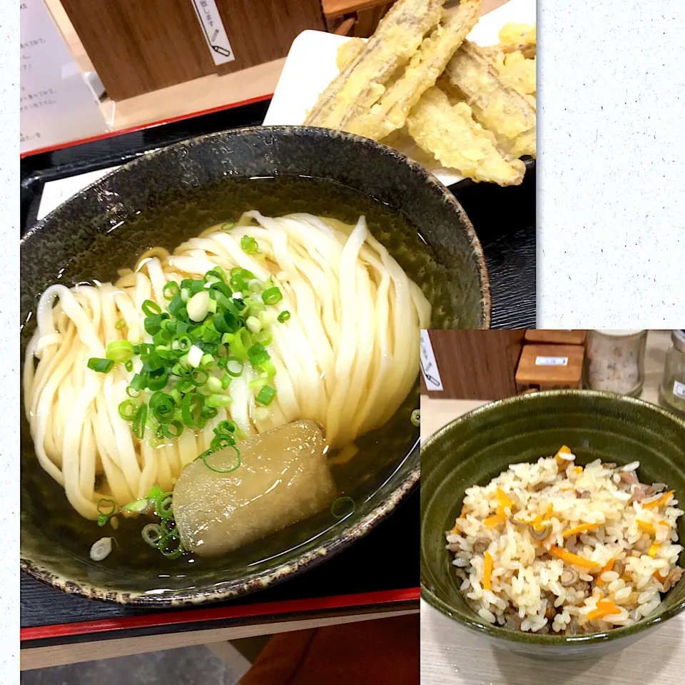 ごぼう天うどん(冷)&かしわ飯@はし田たい吉(新橋)|yoooochanさん