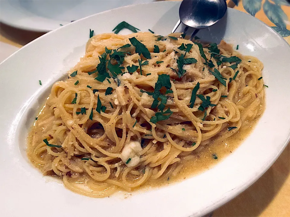 アンチョビのカルボナーラ🍝|にゃあ（芸名）さん