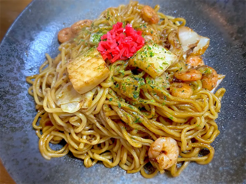 シーフード焼きそば(ソースベース)|名状しがたいゴミムシのようなものさん