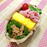 豚肉とピーマンの豆板醤炒め弁当|mamacatさん