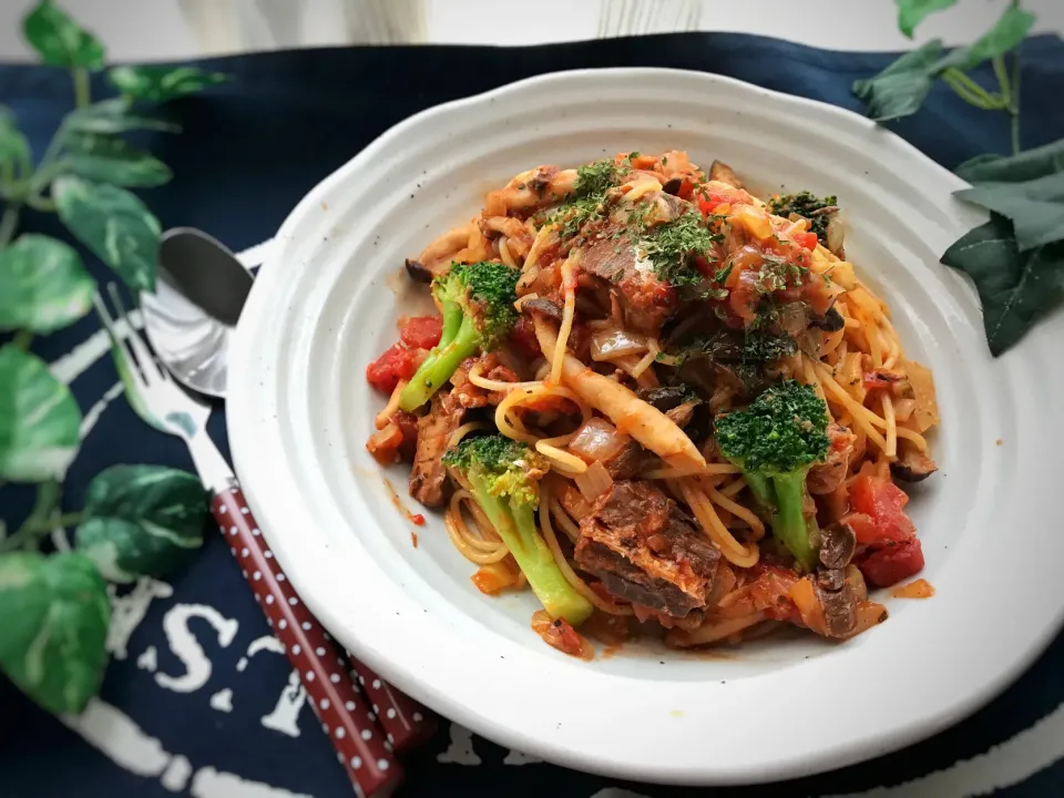 味付け鯖缶deトマトパスタ🍅|まなまな♡さん