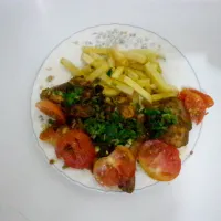 grilled pepper chicken..fries n tomatoes|jamaicaさん