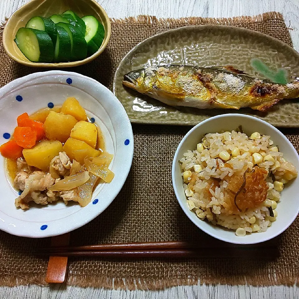 山本真希さんの料理 とうもろこしと塩昆布の炊き込みご飯|真希さん