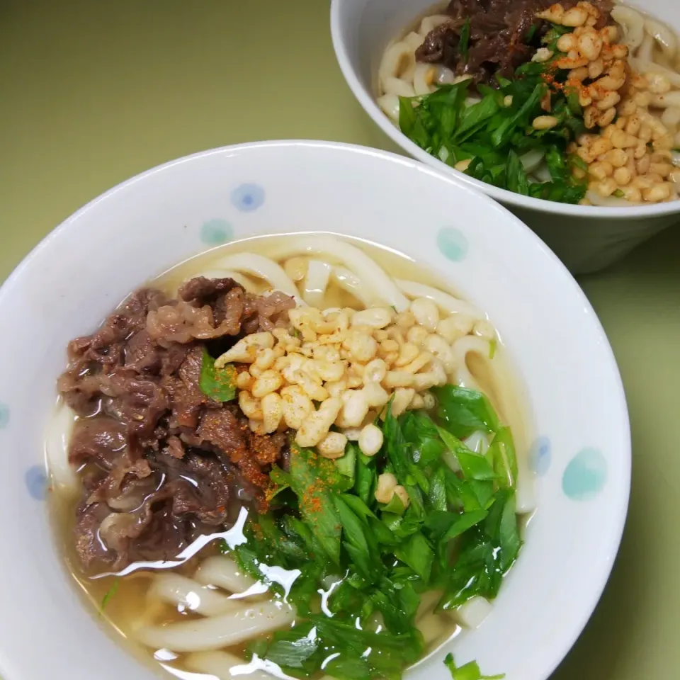 夫婦飯 肉うどん|けろよんさん