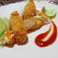 Snapdishの料理写真:shrimp and egg chicken roll|Dianさん