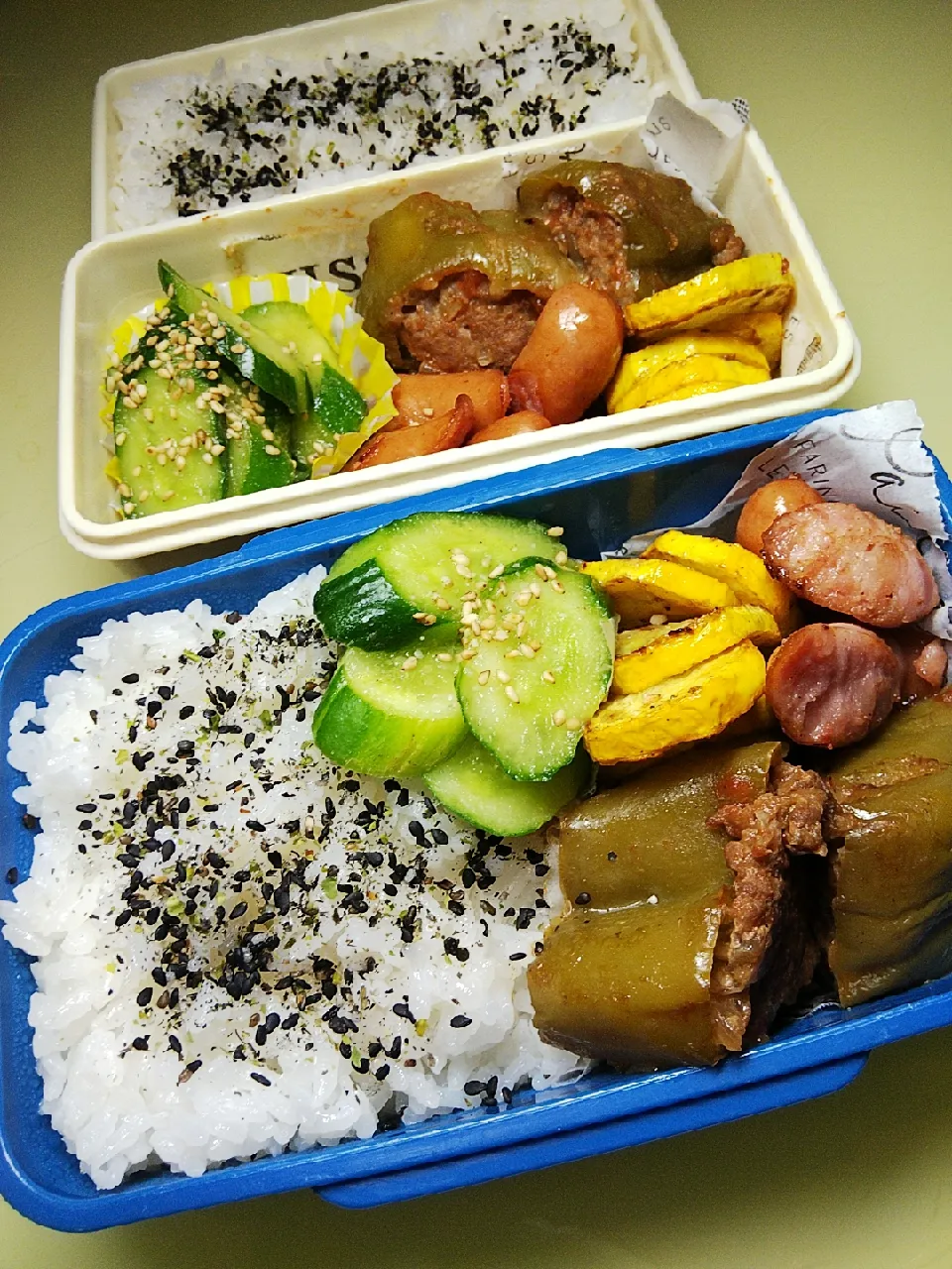 Snapdishの料理写真:7/15 夫婦弁当|けろよんさん