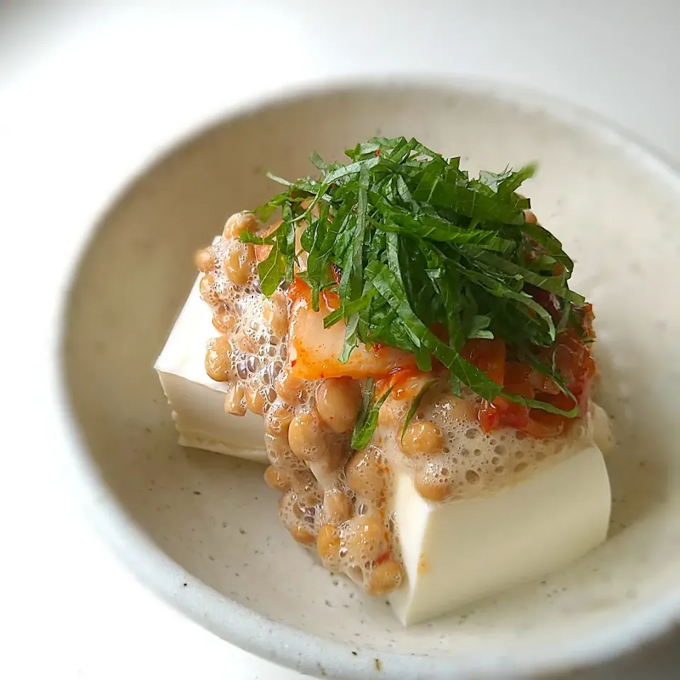 昼ごはん
納豆キムチon豆腐|まめころさん