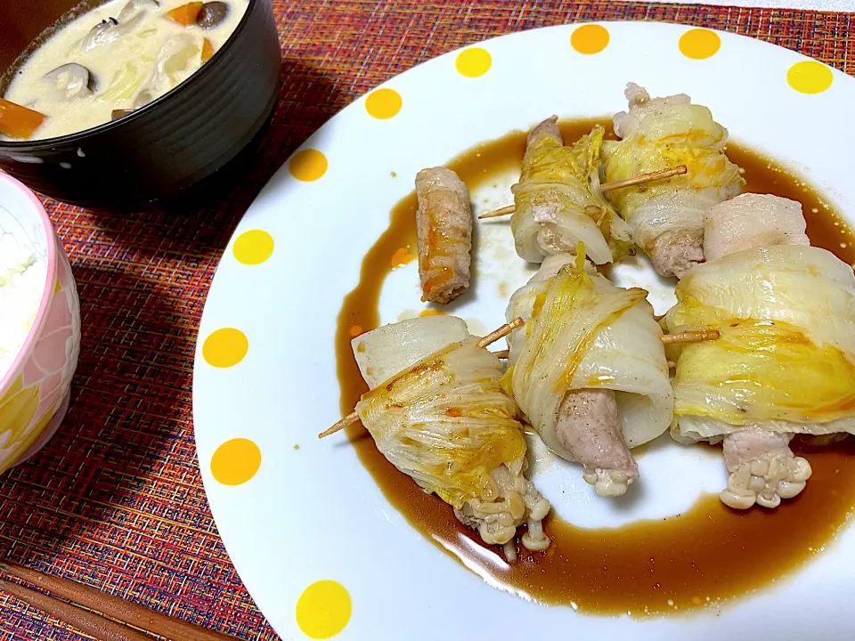 Snapdishの料理写真:豚肉とえのきの白菜ロール|ゆうさん