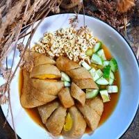 Pempek- Indonesian fried fish cake with egg yolk inside.|Asti 🌸🌸さん