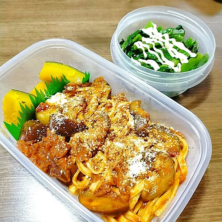 ナスのミートパスタ弁当 7/16|ぴらさん