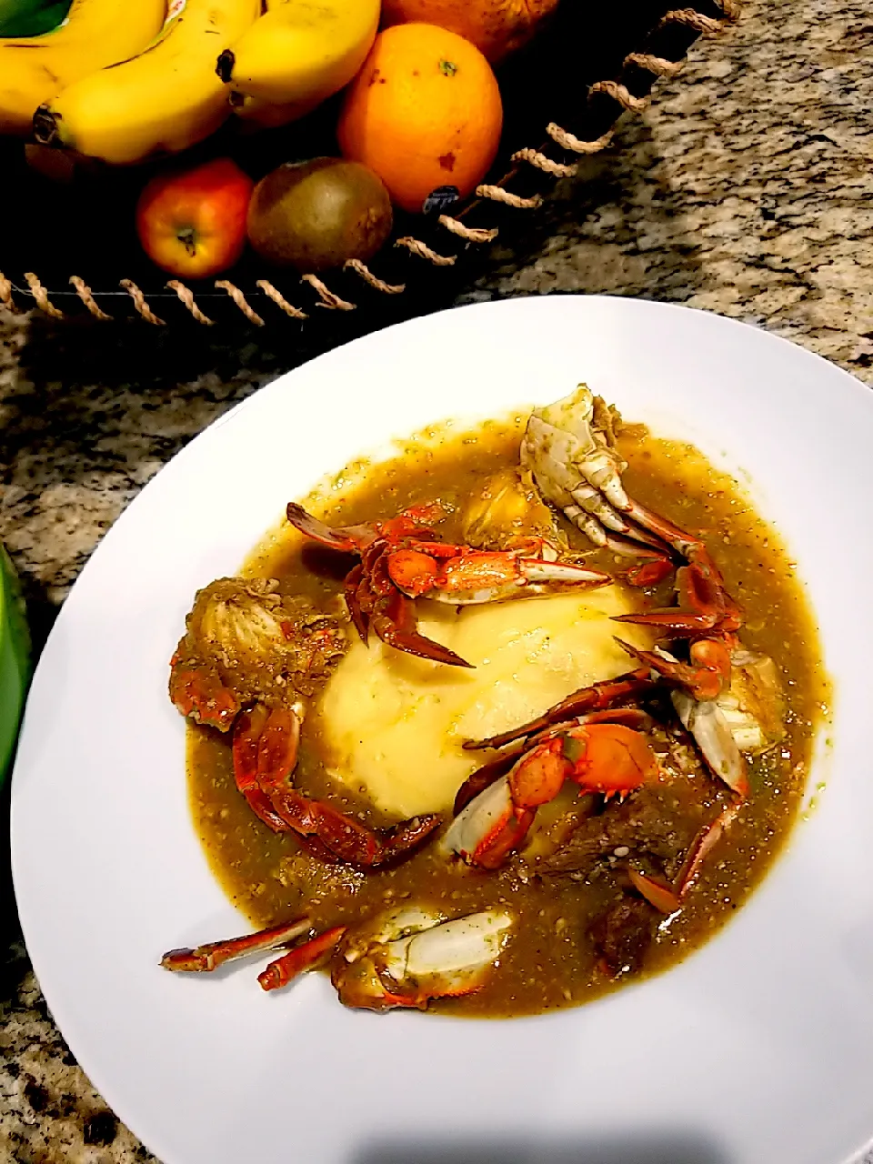 Fufu and Okra soup #Blue Crab|ame_celineさん