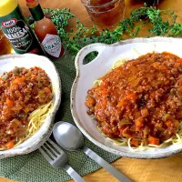 Snapdishの料理写真:#手作りミートソース🍝#ミートソース#パスタ|mi♪さん