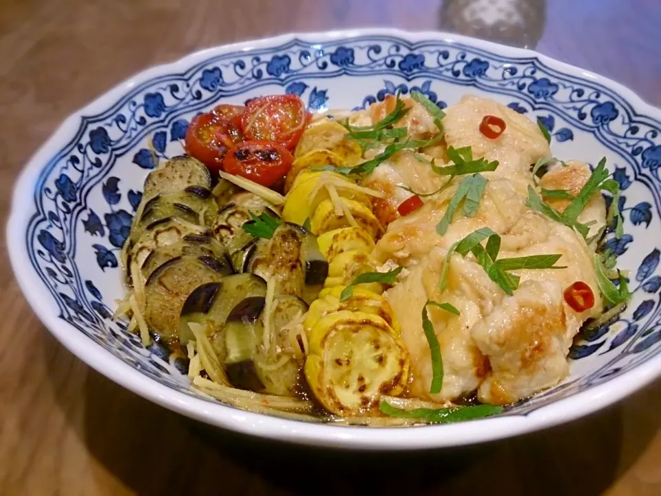 鶏と夏野菜の焼き浸し|古尾谷りかこさん