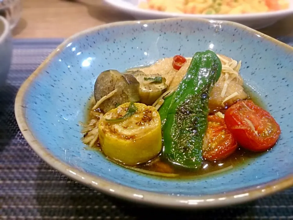 鶏と夏野菜の焼き浸し|古尾谷りかこさん