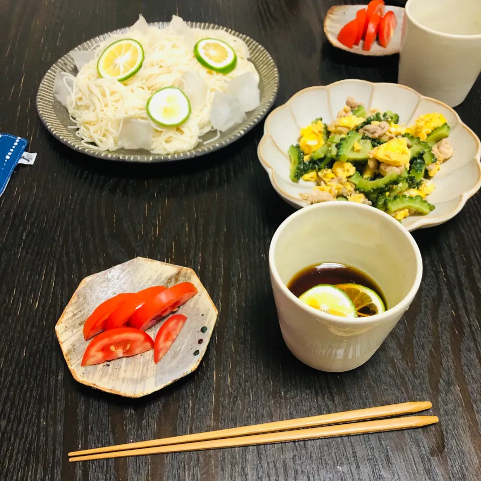 かぼす素麺な夜ご飯|かなさん