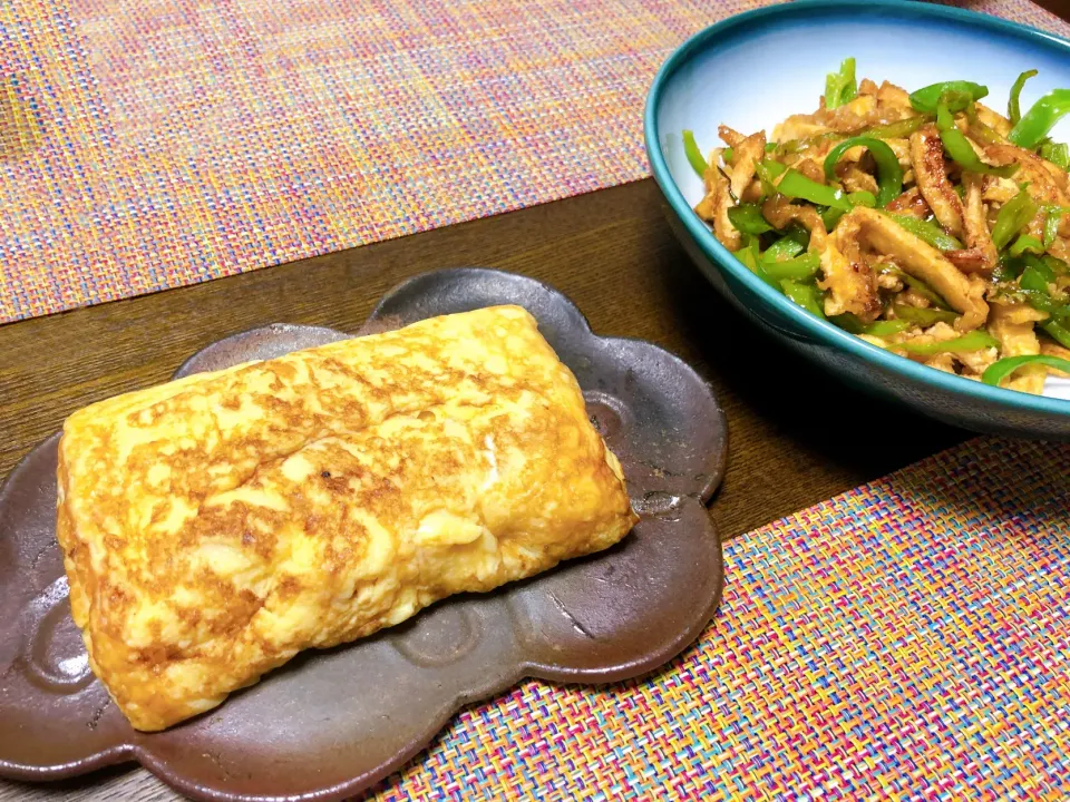 卵焼きと油揚げのチンジャオロース風|Makigelinaさん