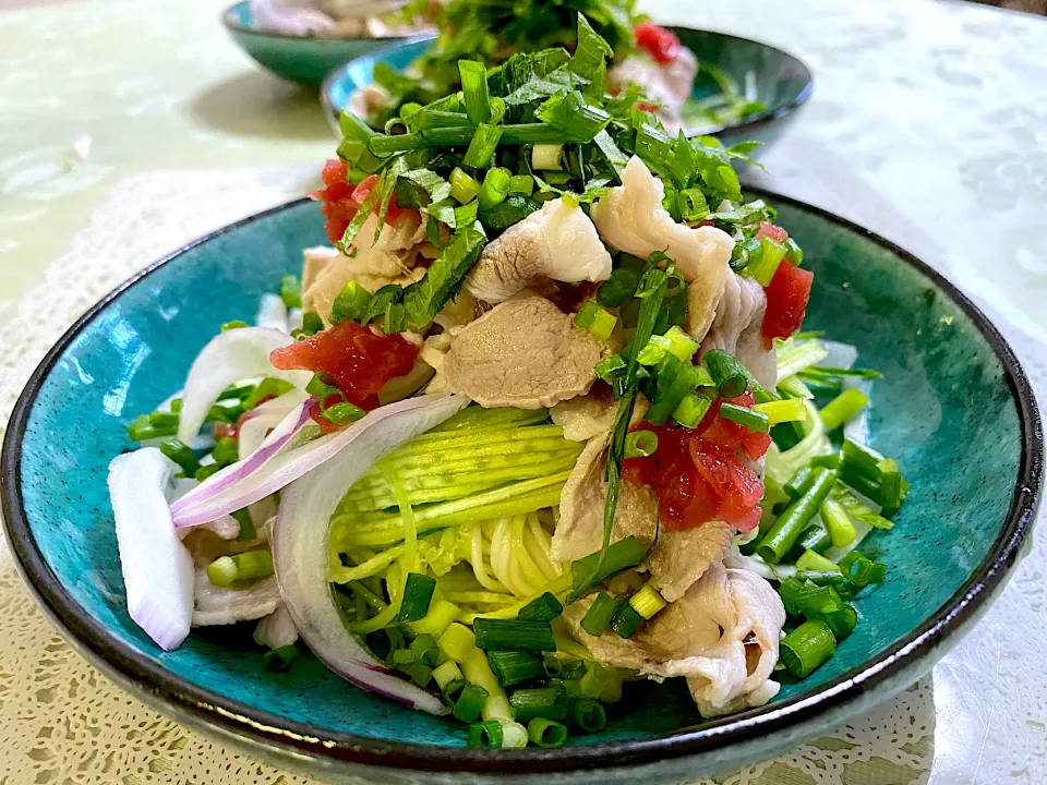 さっぱり！梅紫蘇 ぶっかけ素麺|ぽっちさん