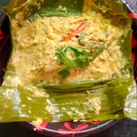 Banana leaf with musterd fish|saranさん