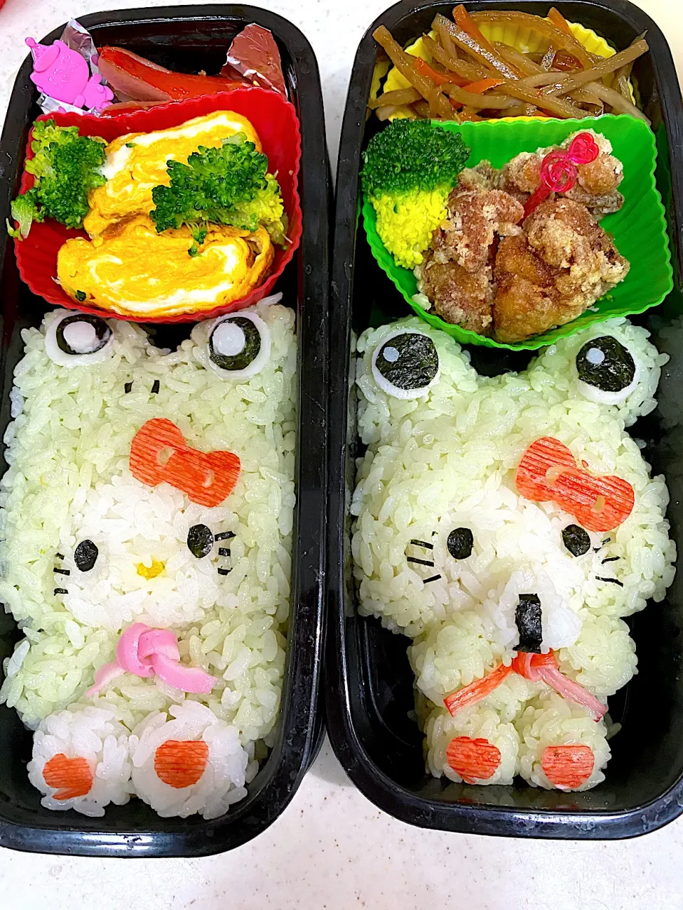 Snapdishの料理写真:カエルキティちゃん弁当|ゆきᒼᑋªⁿ♥︎さん