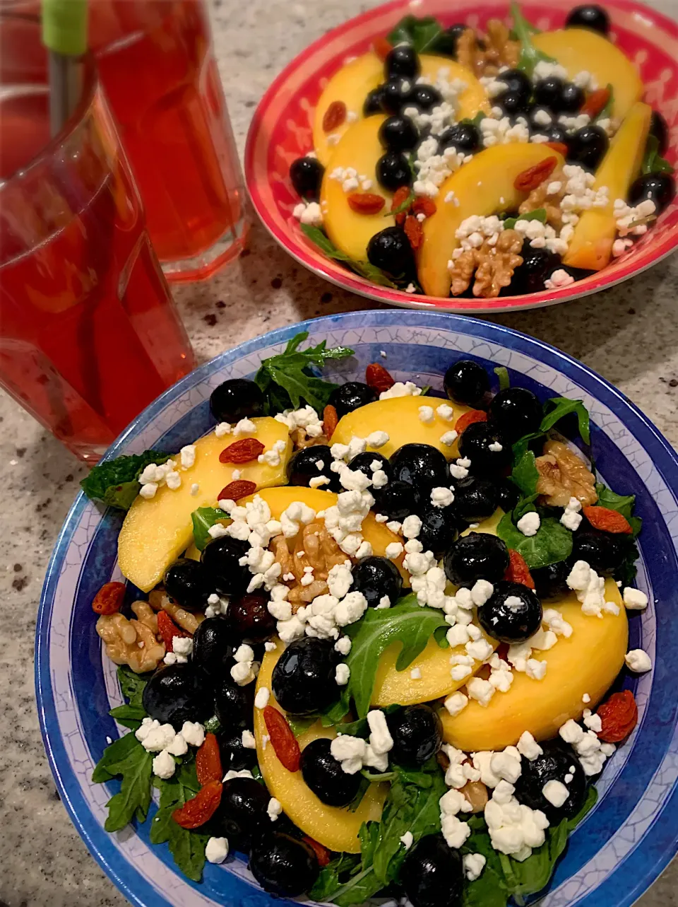 Blueberries & Peaches Goat Cheese Salad|lawlam005さん