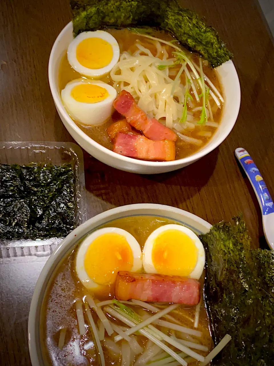 醤油ラーメン　焼きベーコン　煮卵　水菜　海苔|ch＊K*∀o(^^*)♪さん