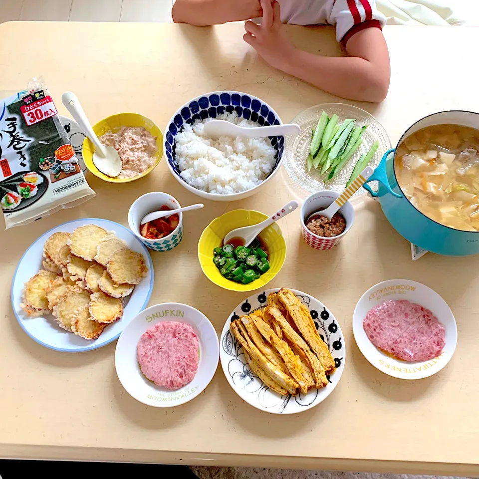 夜ご飯☺︎手巻き寿司☆さつまいもの天ぷら☆豚汁|とまこ(*^o^*)さん