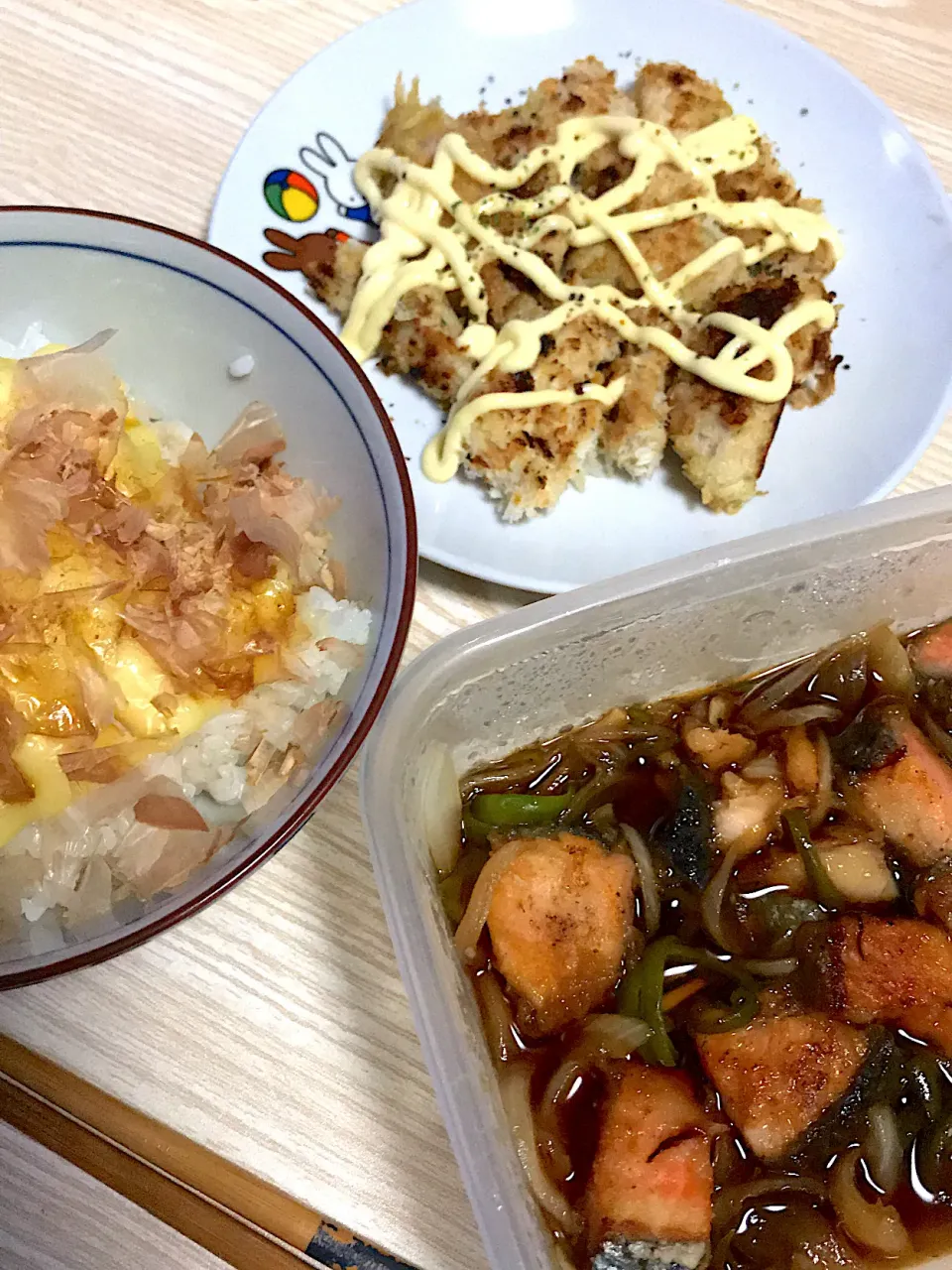 カレー味のパン粉焼き＆鮭南蛮|のあママさん