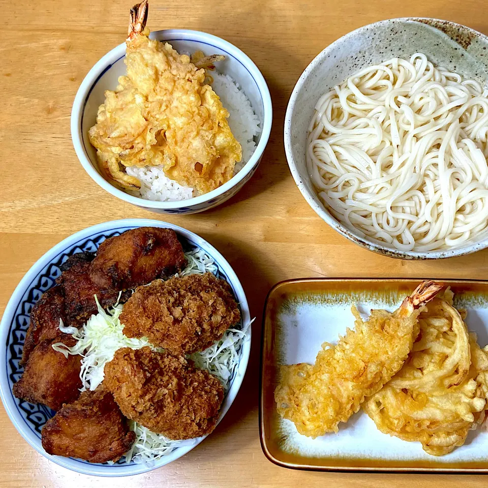 鮪カツ&鮪竜田揚げ丼、天丼、|Makokoさん