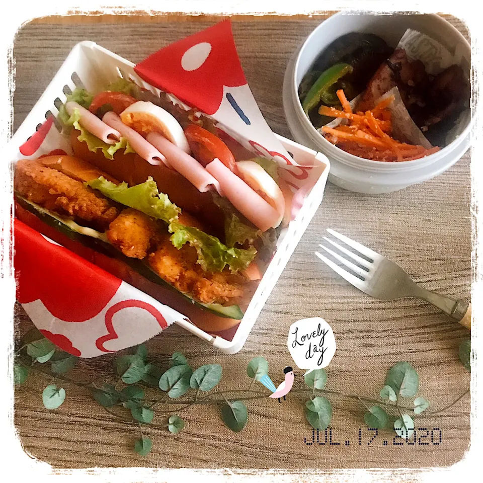 7/17 ☺︎ スパイシーチキンサンド弁当✩.*˚|jon2さん