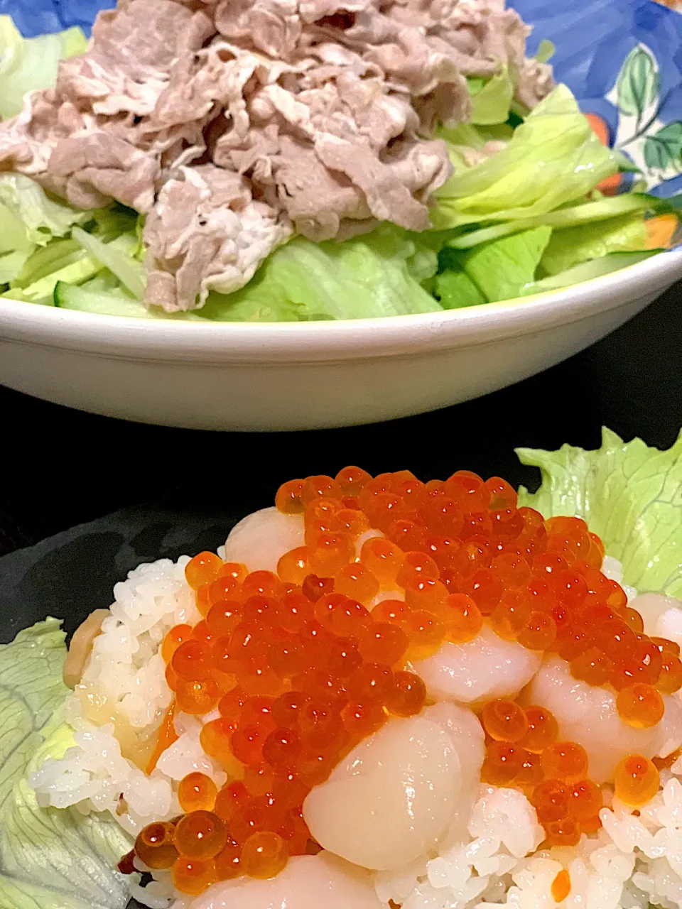 ホタテ、いくら丼|🌸ぴくしー🌸さん