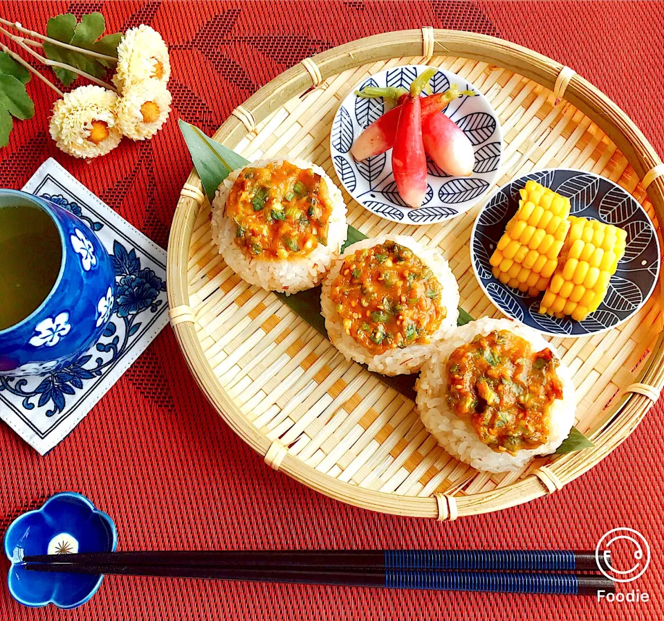 ＊もち麦ご飯の『ねぎ味噌焼おにぎり』|ちゃべさん