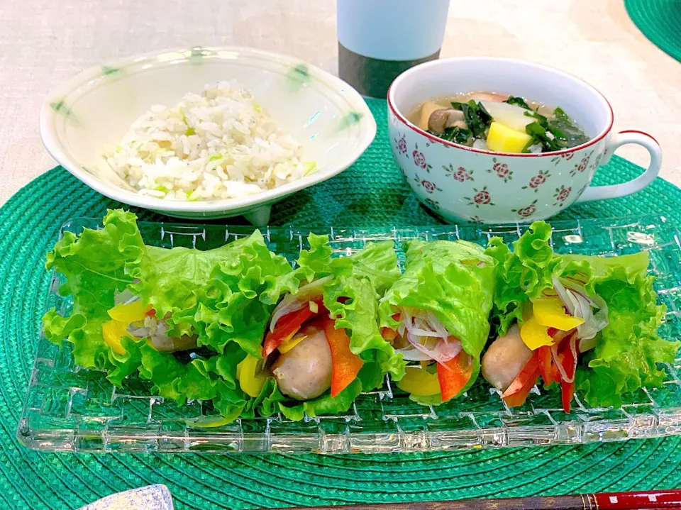 20200717-2 お夕飯は生ソーセージのレタス巻きがメイン🐖|Seikoさん