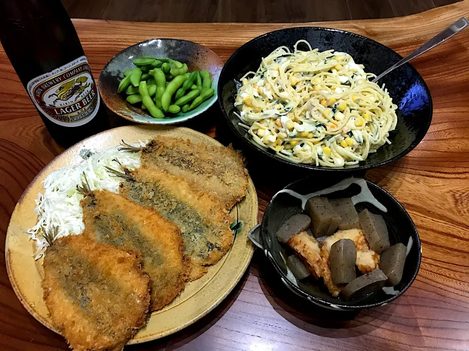 Snapdishの料理写真:2020.7.18 鰯フライ🍻🍻🍻|ゆみずさん