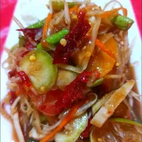 papaya salad with pork sausage|buayさん