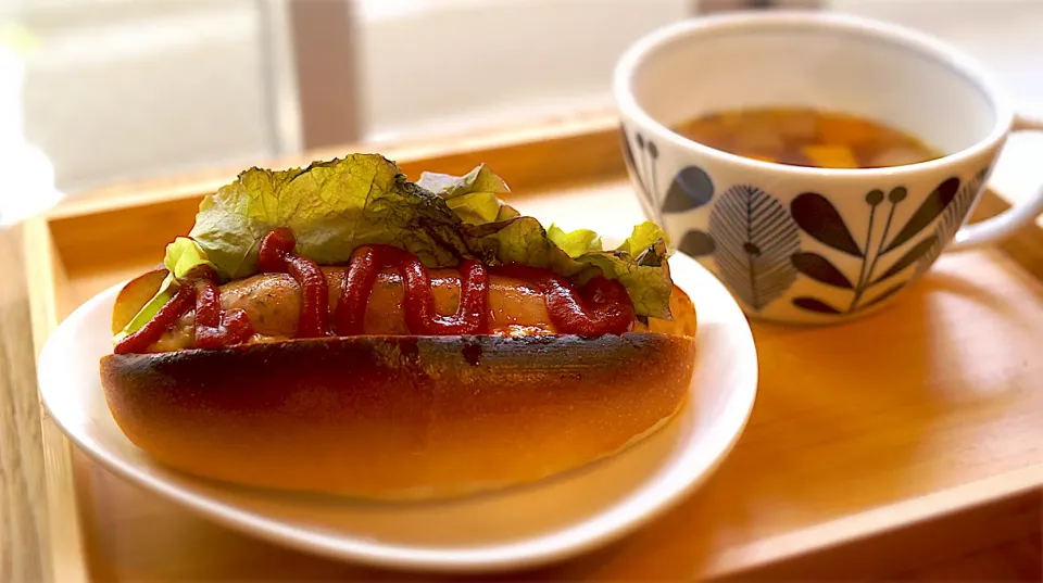 朝食 ホットドッグ|おまつさん