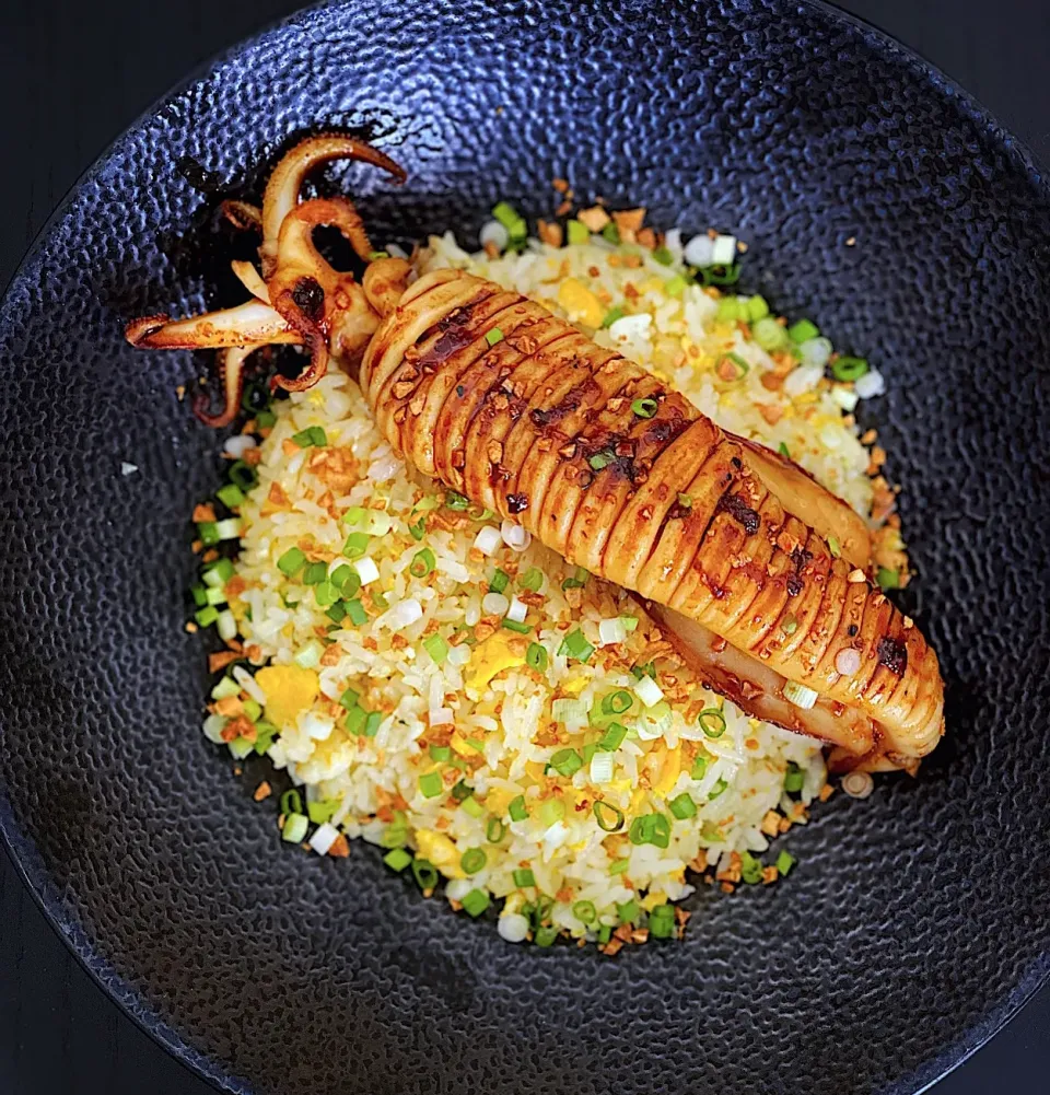 Garlic fried rice, teriyaki glazed grilled squid|12Dragonさん